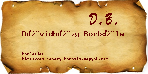 Dávidházy Borbála névjegykártya