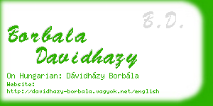 borbala davidhazy business card
