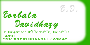 borbala davidhazy business card